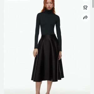 Aritzia Babaton Black Satin Maxi Skirt